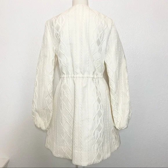 BCBGMAXAZRIA Cream Textured Coat - Picture 2 of 7